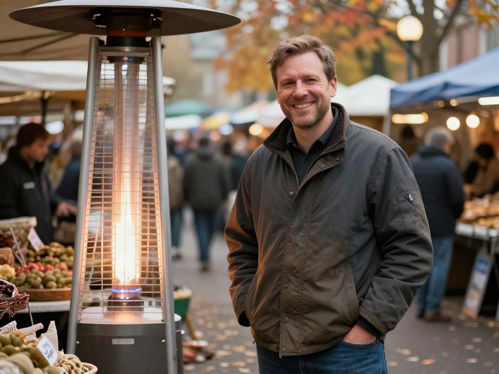 Heizpilz für Marktstand