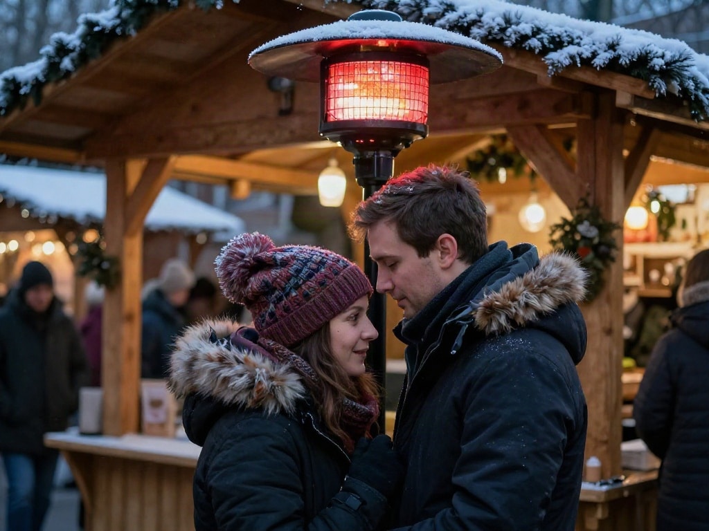 Heizstrahler für Weihnachtsmarktstand