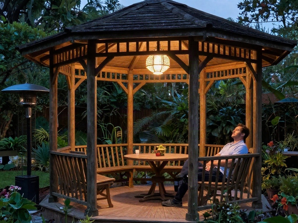 Heizstrahler für Gartenpavillon