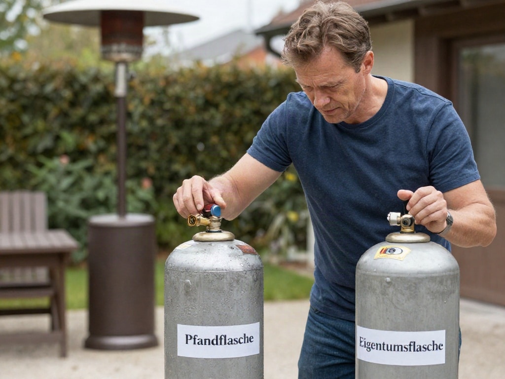 Heizpilz Gasflasche Pfand oder Eigentum